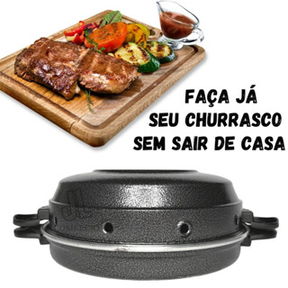 Churrasqueira De Fogão Com Grelha Para Churrasco Pães Grelhados em Oferta na Shopee