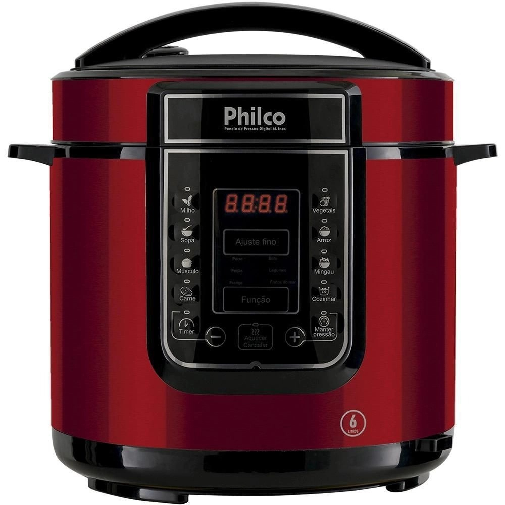 Panela de Pressao Eletrica Digital Philco 6 litros Inox