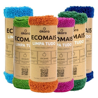 Pano De Limpeza Microfibra Multiuso Akora Limpa Tudo Fácil Ecomais - 01 unidade em Oferta na Shopee