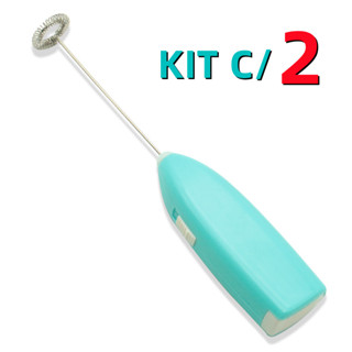 2 Peças Mini Mixer Elétrico Inox Misturador Portatil Batedor Para Cozinha Mexer Claras De Ovos Leite Café