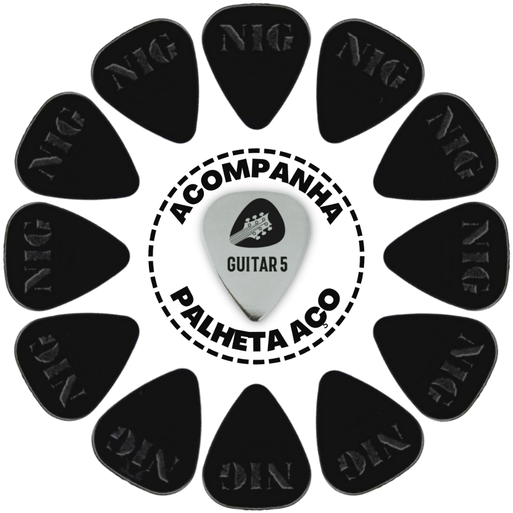 Kit Com 12 Palhetas Para Guitarra Violão Nig 0.50 / 0.70 / 1.00 / 1.50 / 2.00mm Escolha Espessura - Paletas De Cavaquinho Cavaco Ukulele em Oferta na Shopee