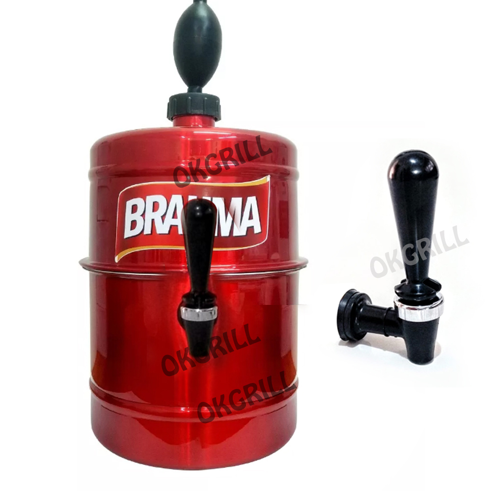 Chopeira Portátil 5,1 L - Vermelha BRAHMA - Torneira Italiana - Cervejeira Gela Rápido