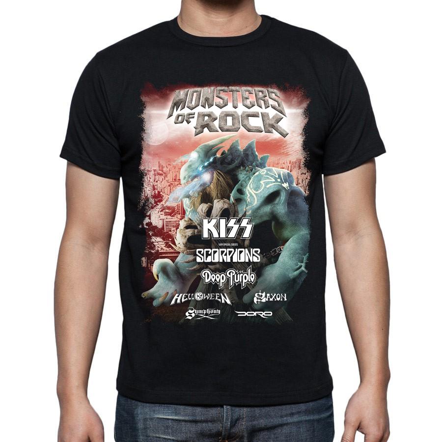 Camiseta Monsters of Rock Show 2023 Scorpions Kiss Saxon Deep Purple
