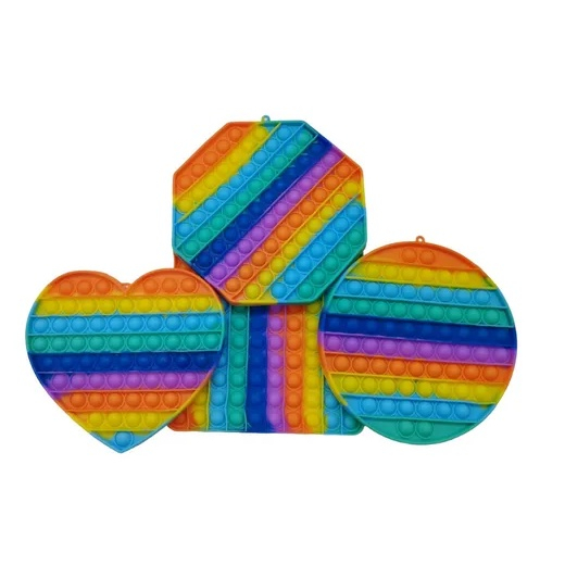 Pop Its Quadrado Coração Círculo Octógono Grandes Brinquedo Anti-stress FidgetToy Sensorial Autismo
