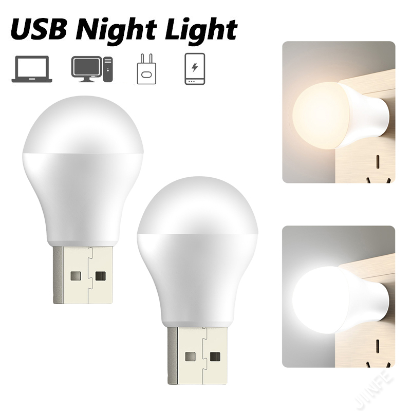Lâmpada USB Luz da Noite Lâmpada Led Mini Portátil Iluminação Plug Usb Pronta Entrega Redonda Computador Casa