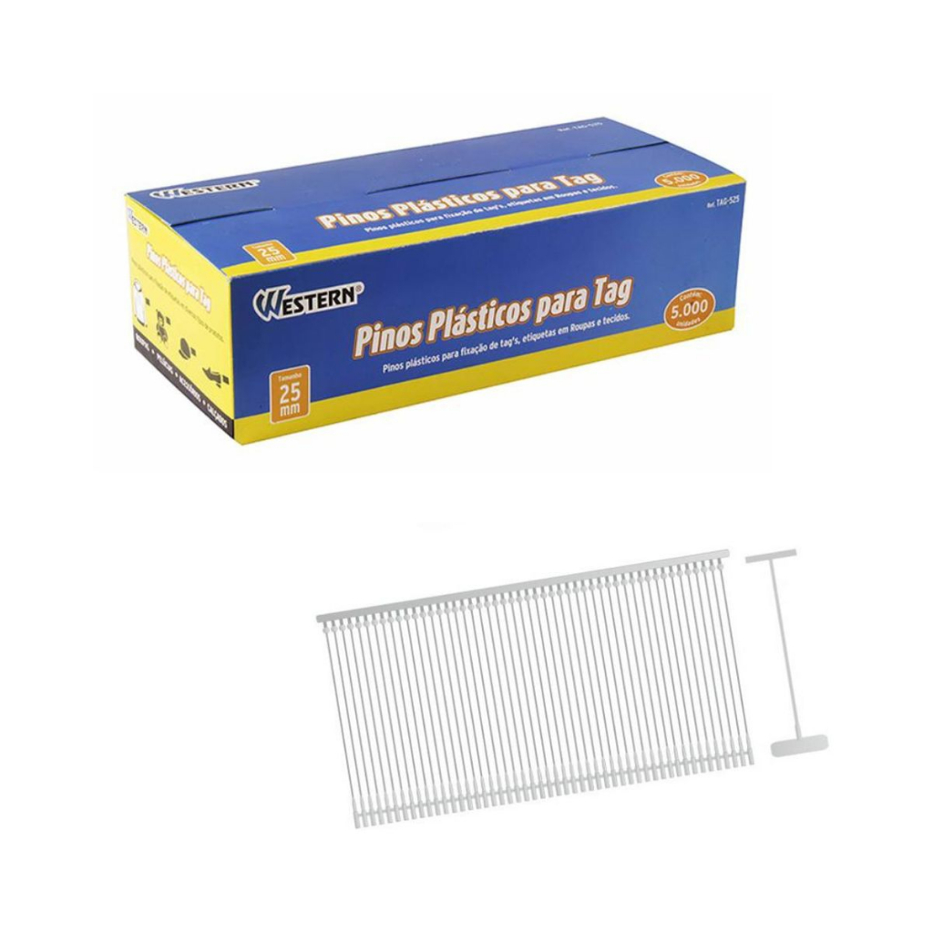 Pinos Plasticos Para Etiquetadora Tag 25 Mm - 5.000 Unidades