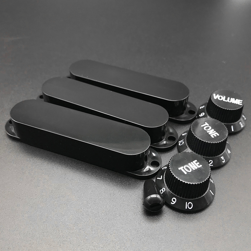 Kit 3 Capas Captador Single Coil Similar EMG + 3 Knobs Volume e Tone + Ponteira Chave Seletora