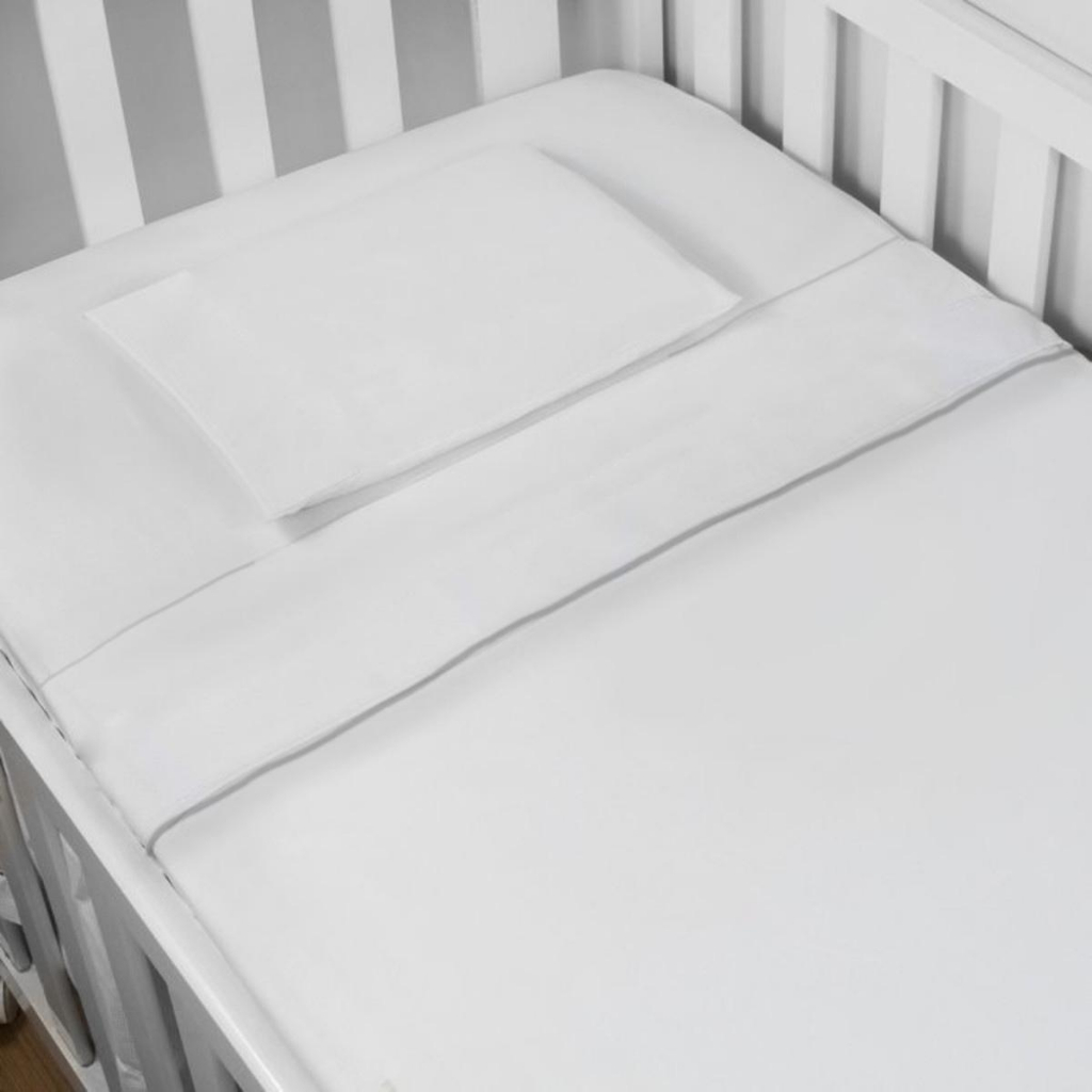 Jogo De Lençol Para Berço Bebe Presente Enxoval Maternidade 3 Peças Baby Deluxe Branco Algodao Elastico em Oferta na Shopee