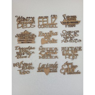 Aplique frase em MDF crú vários tamanhos e modelos artesanato decoração