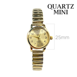 Relógio de pulso Feminino Quartz Dourado Mini Pulseira Elástica Analógico