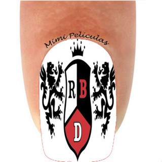 Película Para Unhas Adesivo Gel Cartela com 10 Unidades Ref. 397 - Rebelde RBD Logo