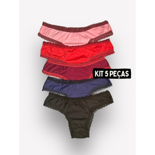 Kit 5 Calcinhas Forro de Algodão Confort Casual em Oferta na Shopee