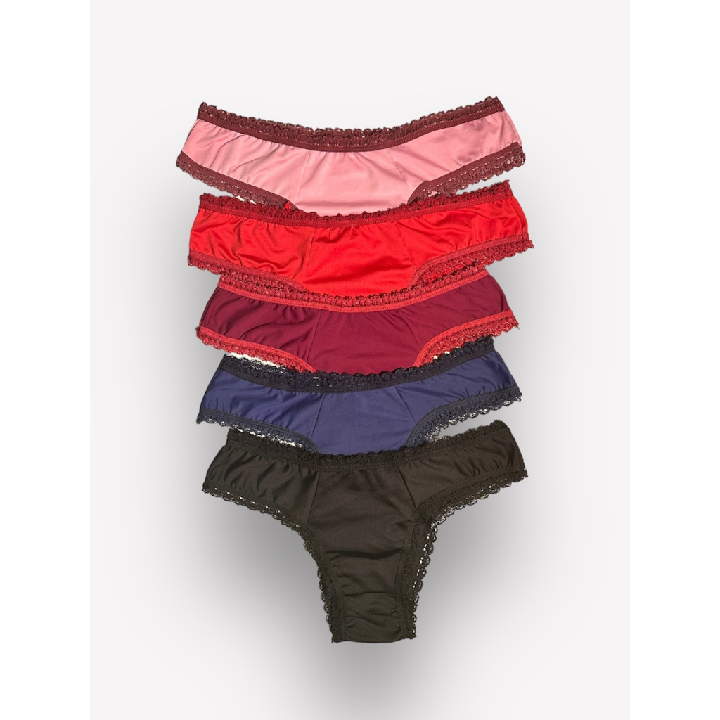 Kit 5 Calcinhas Forro de Algodão Confort Casual