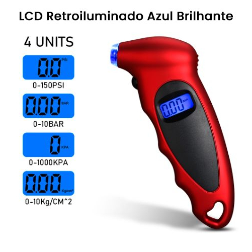 Medidor De Pressão Digital Para Pneu calibrador "Produto no Brasil"