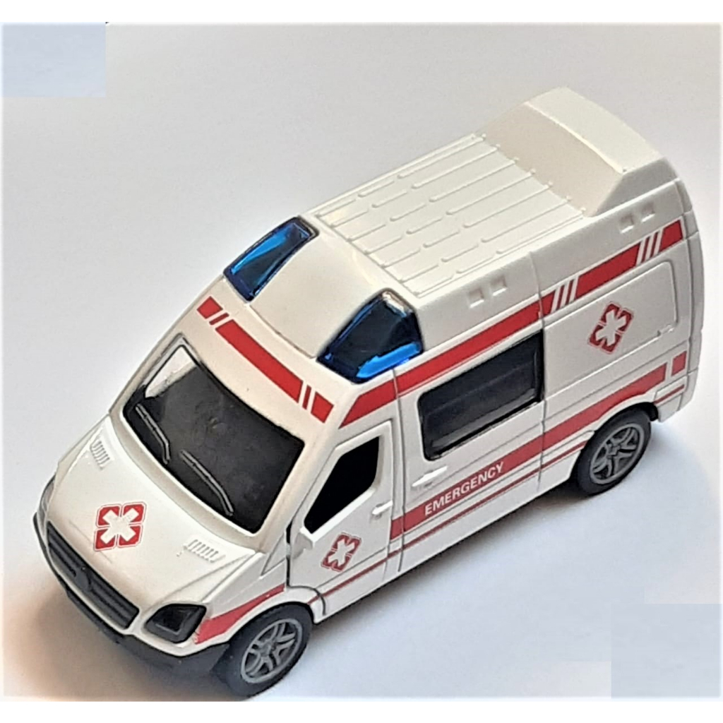 Miniatura van Ambulância bombeiro e policia coleção carrinho Mercedes Sprinter