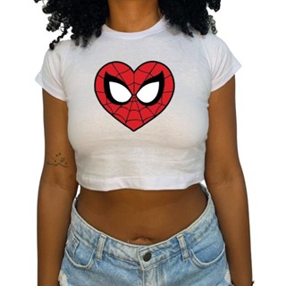 Cropped Coração Homem Aranha Marvel Heroi