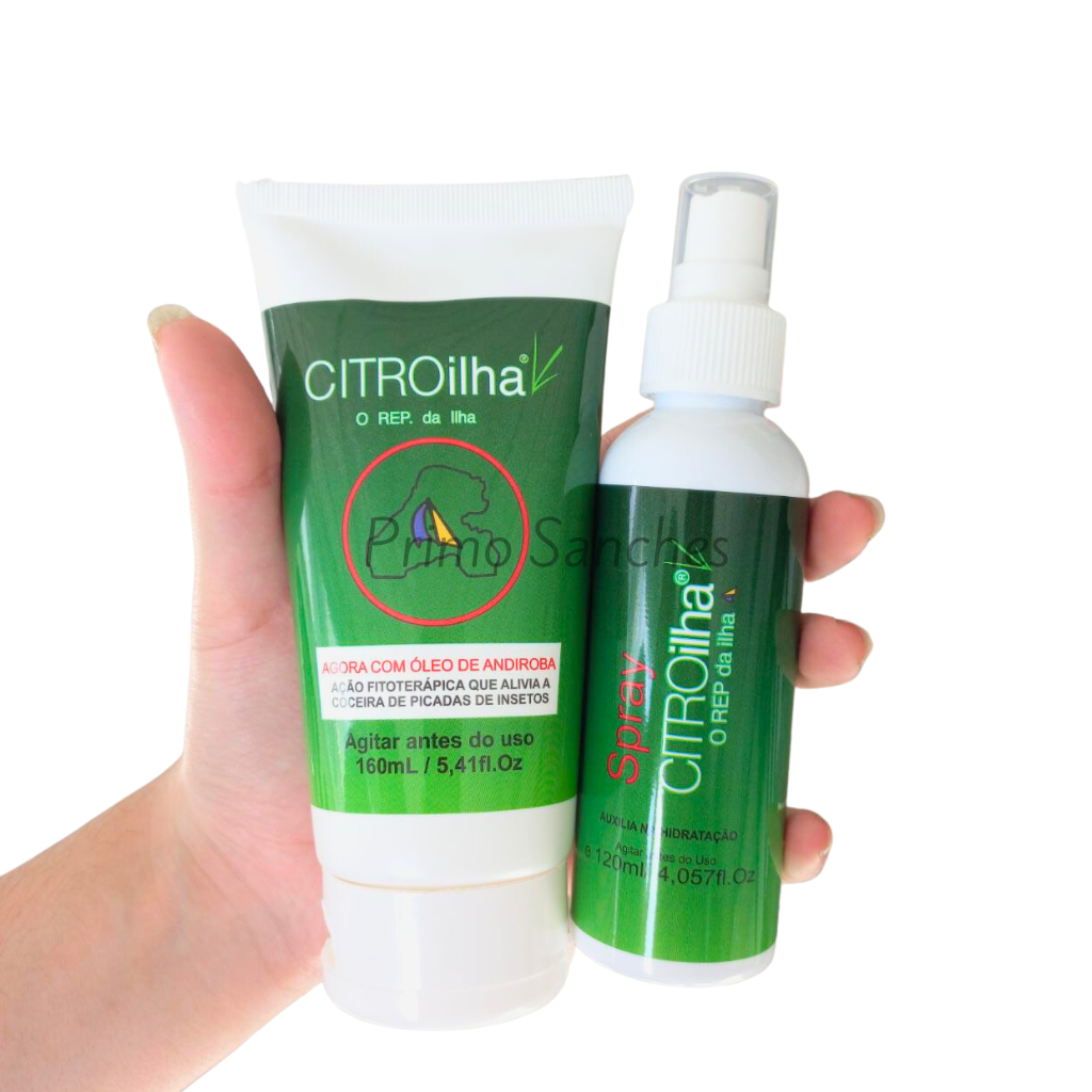 Creme + Spray Repelente de Insetos Citronela C/ Óleo Andiroba 160ml em Oferta na Shopee