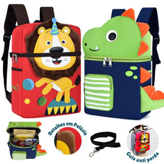 Mochila Infantil Menino Escolar Pets Creche Passeio Bolsa Masculina Criança com Guia em Oferta na Shopee