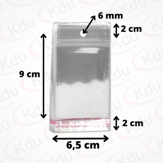 Saquinho Transparente para embalar com cola Tamanho 6.5x9 cm Com Furo 100 a 500 Peças