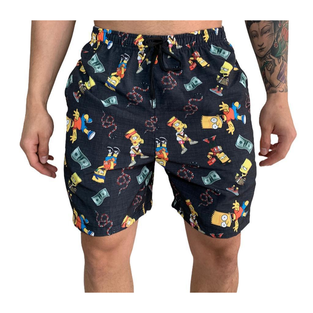 Shorts Mauricinho Elastano Estampado Neymar Bermuda Moda Praia Swin Bermuda