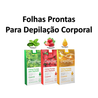 Kit 02 UN - Folhas Prontas Duplas Para Depilação Corporal Depilflax Toque Suave Com 20un (Escolha Sua Fragrância)