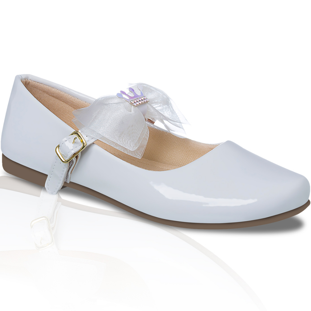 Sapatilha Feminina Infantil Juvenil Social Verniz Sapato Meninas Mulheres com Pés Pequenos Promoção