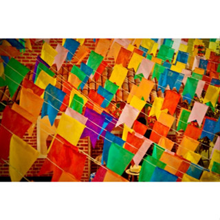 Festa Junina, bandeirinha de seda 10m