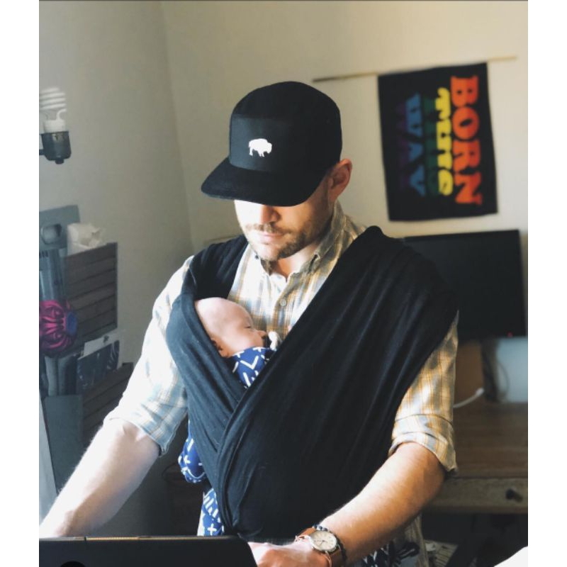 Wrap sling de Vestir Camiseta Fast Wrap em Malha Preto