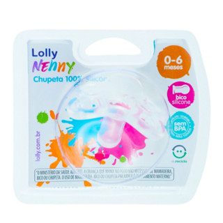 Chupeta 100% Silicone Rt1 N, Transparente- Lolly