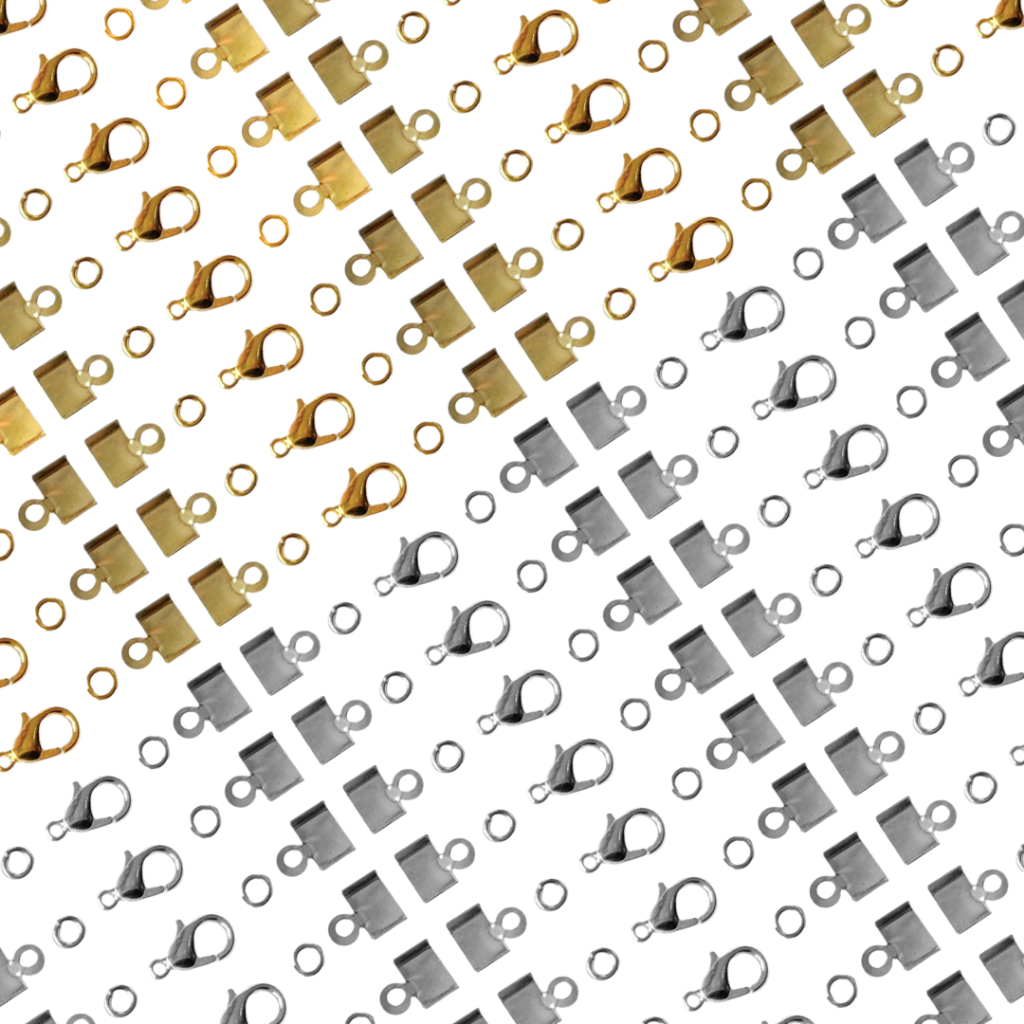 100 pçs Kit Fechos Finalização Pulseira Colar Artesanato Lagosta Terminal Argola em Oferta na Shopee