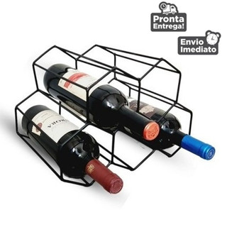 Adega de Mesa Empilhável em Ferro Metal Porta Garrafas Vinho Suporte Promoção