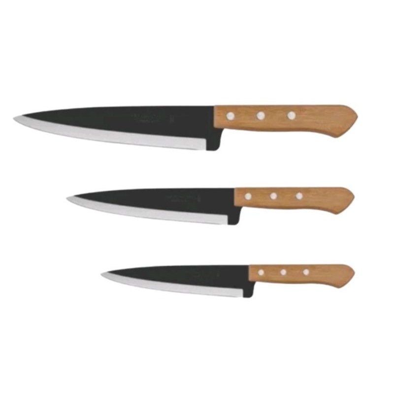 Faca Cozinha Aço Carbono Cabo de Madeira 5", 6" ou 7" Tramontina 1 Unidade