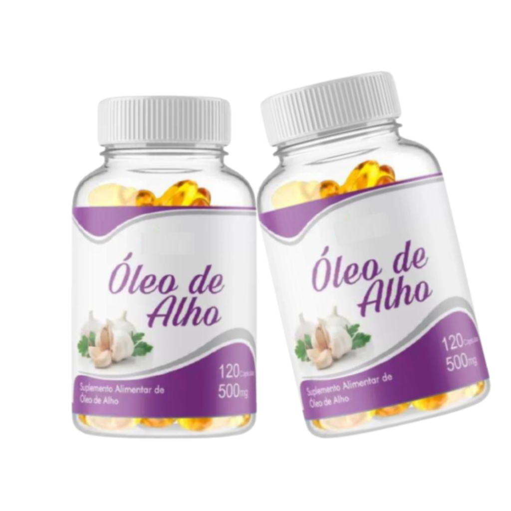 Óleo de Alho Puro 500mg 120 Cápsulas - 2 Frascos