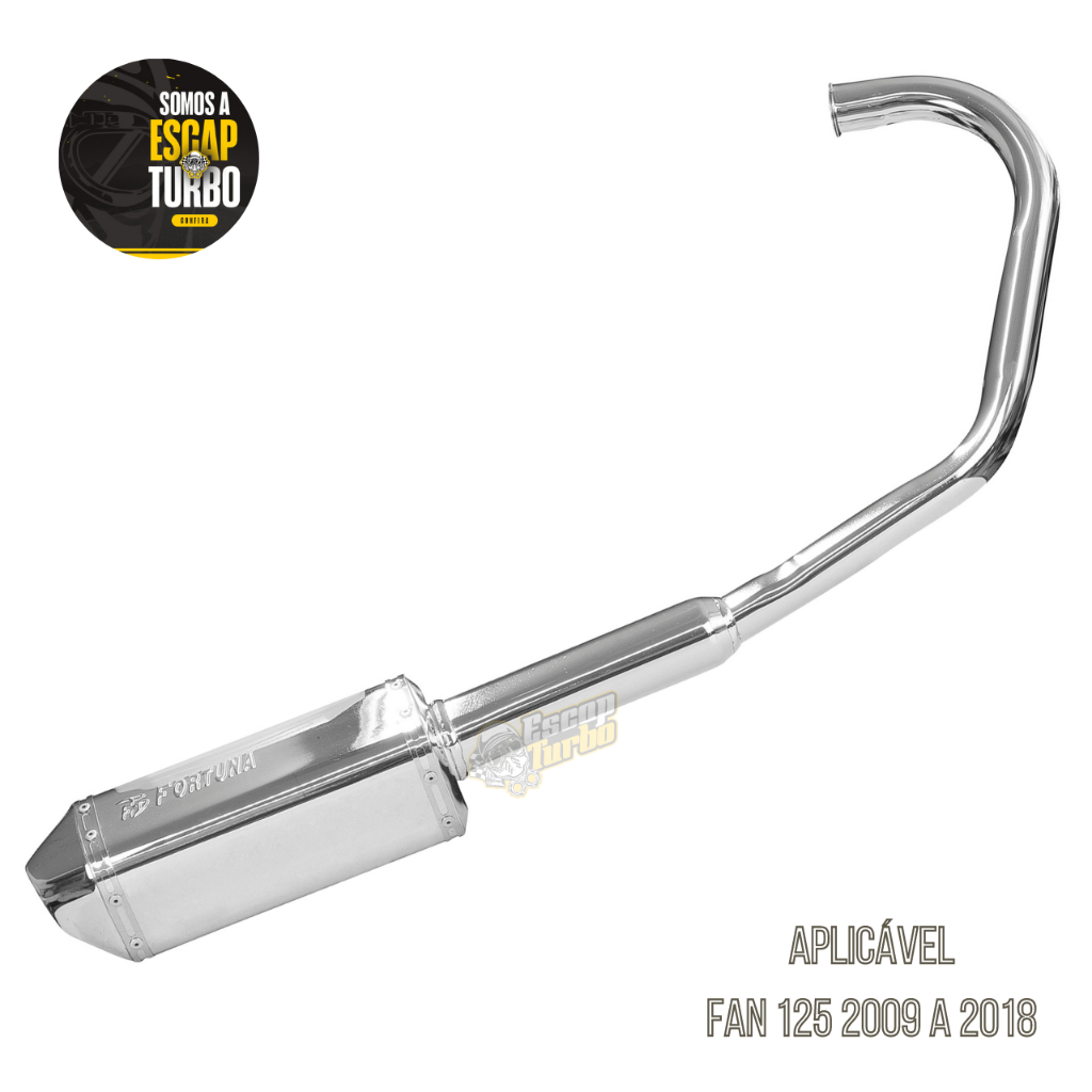 Escapamento Fan 125 2009 A 2018 Mini Tri Cromado Fortuna