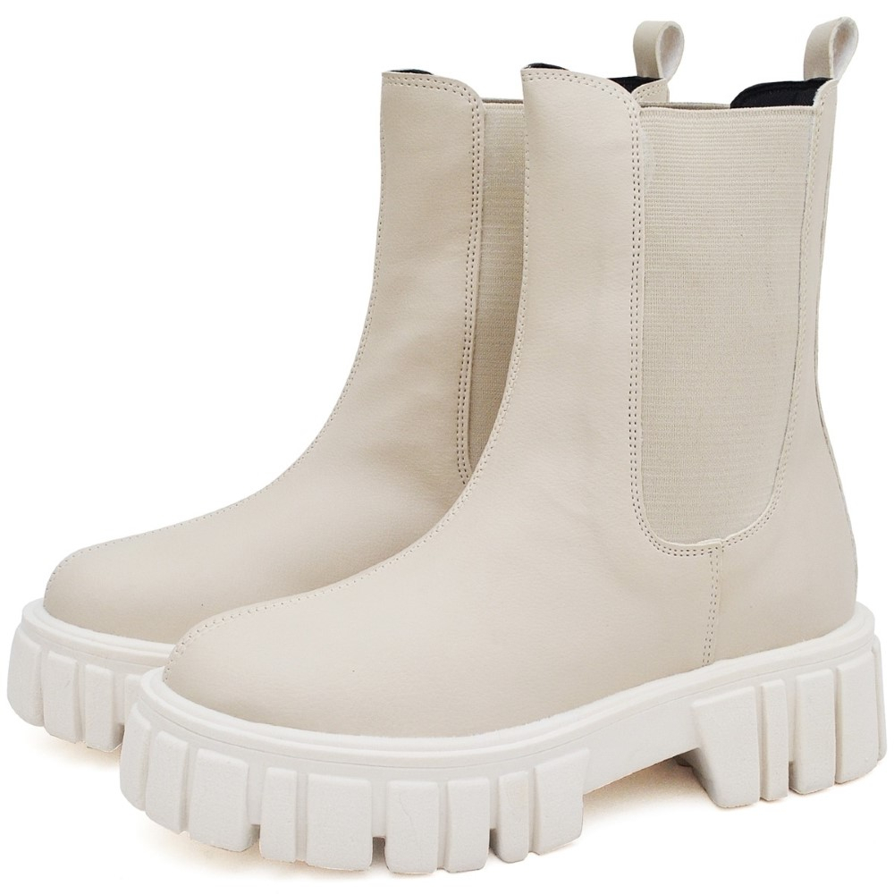 Bota Coturno Dubuy Feminina Tratorada Chelsea Cano Medio Off White Hills 1506FG em Oferta na Shopee