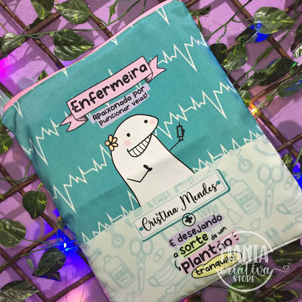 Porta jaleco profissões flork personalizado com nome