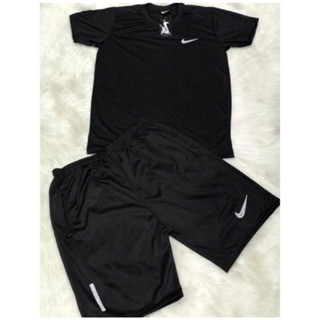 Kit 1 Camiseta Dryfit + 1 Bermuda Short Com Bolsos Laterais - Masculina - Esportiva - Leve e Conforto