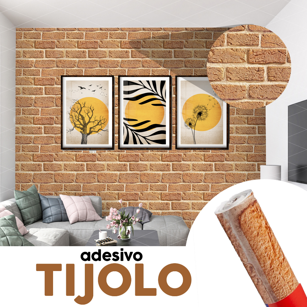 Plástico Filme Auto Adesivo Contact Papel de Parede Tijolo 03 10 Metros