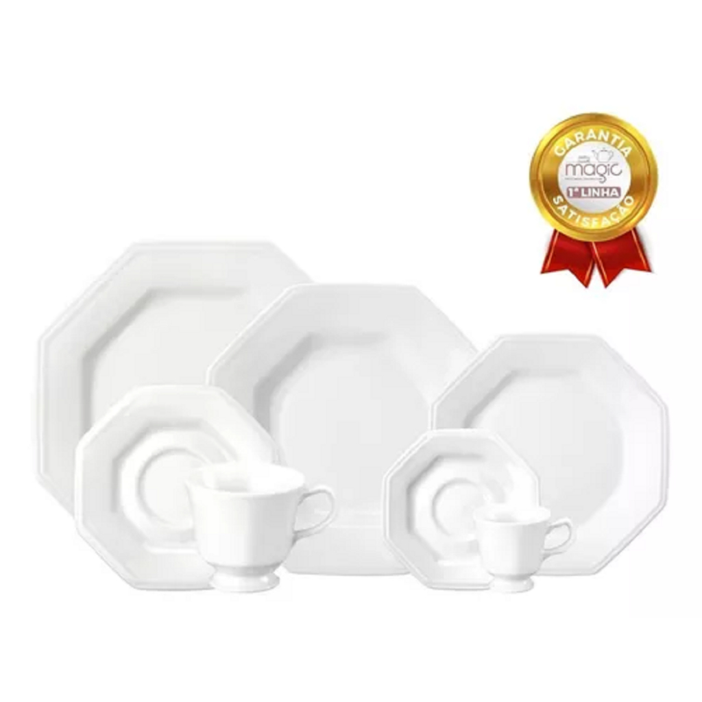 Jogo De Jantar e Chá 20 Peças Prisma Porcelana Schmidt 1a.