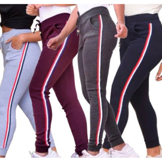 CALÇA Feminina RIBANA FAIXA Jogger Skiny mulher bolso