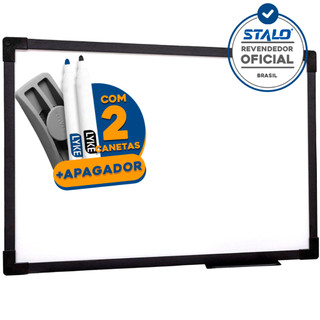 Lousa Quadro Branco 80x60cm Soft Preto + 2 Canetas e Apagador em Oferta na Shopee