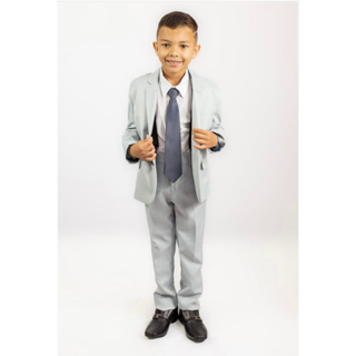 Terno infantil cinza claro oxford - luxo em Oferta na Shopee
