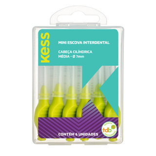 Mini Esc. Interdental Kess Cilíndrica Média 7 mm Com 6Unid REF:2006 em Oferta na Shopee
