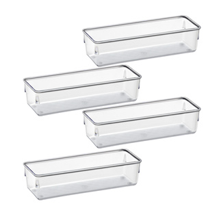 Kit 4 Organizadores Retangular Grande Multiuso Modular Gavetas e Mesas Pote Acrilico Cristal em Oferta na Shopee