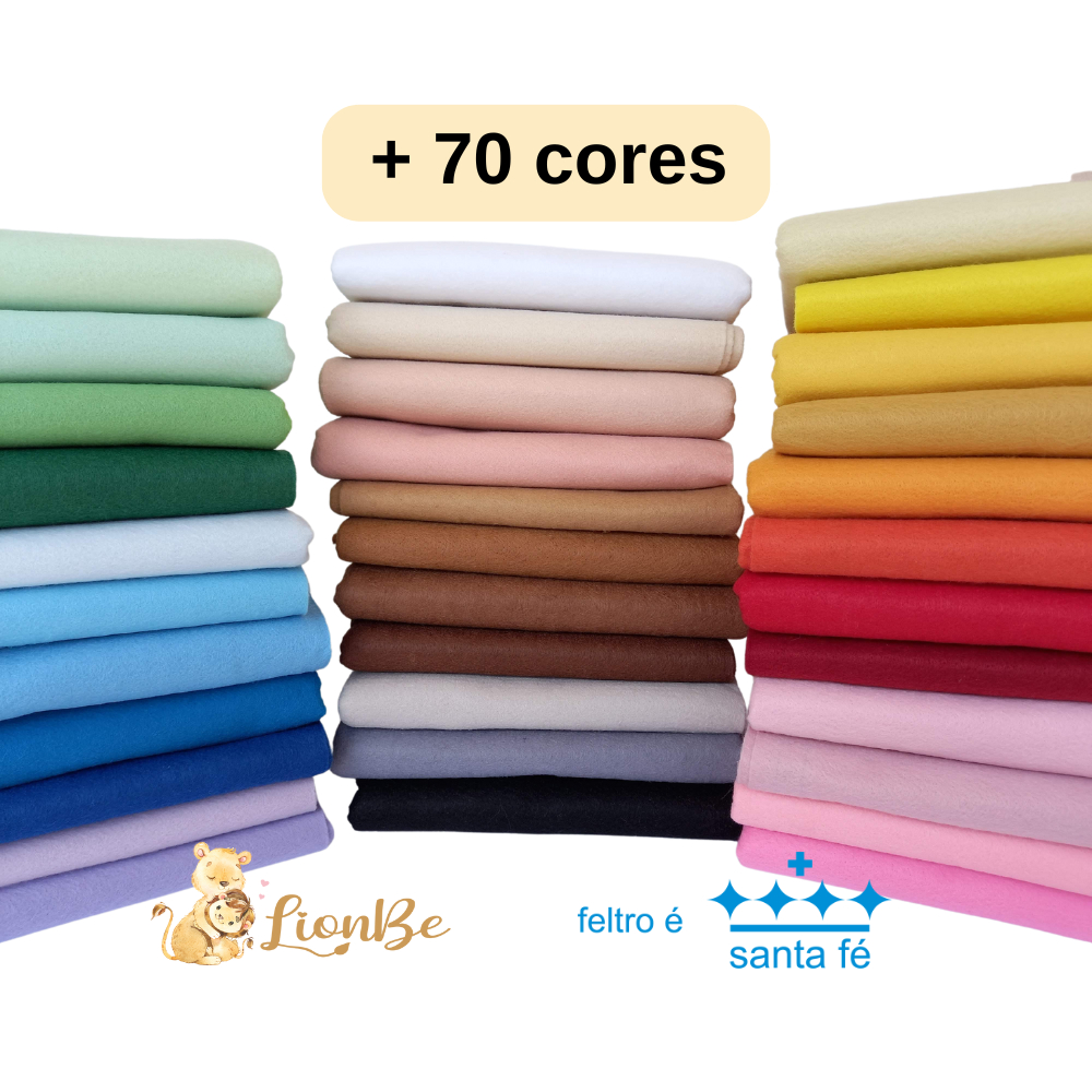 Feltro Santa Fé Liso 50cm x 70cm Artesanato em Oferta na Shopee