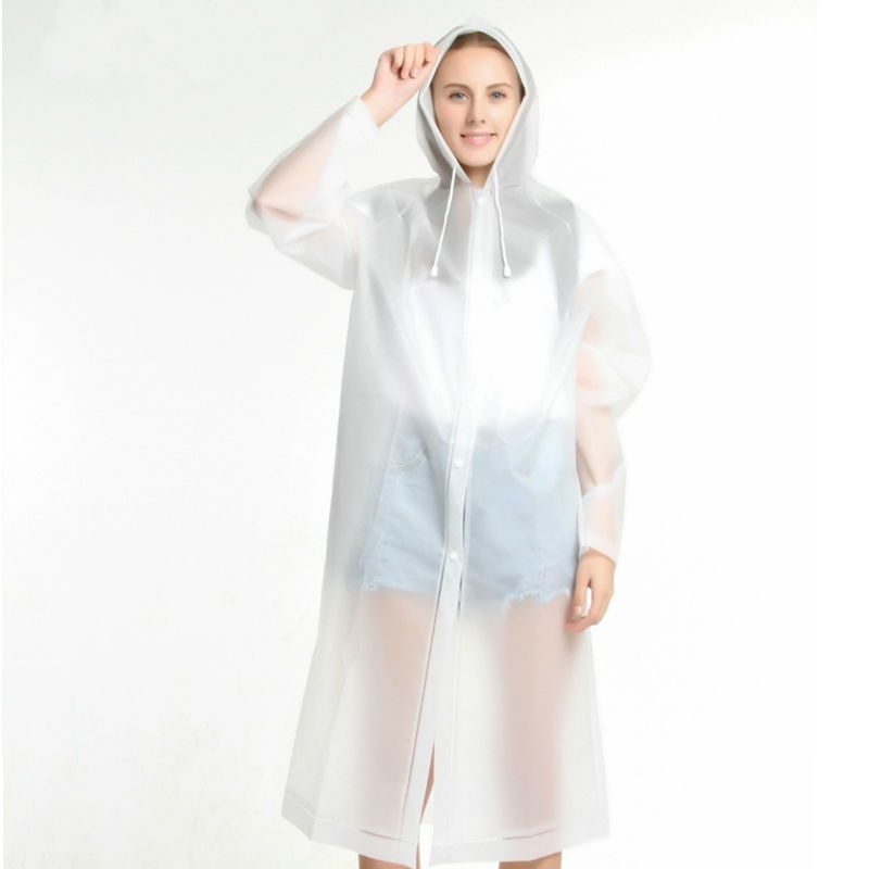1 OU 2 capa chuva com Gabardina grossa e comprida transparente reforçada reutilizável