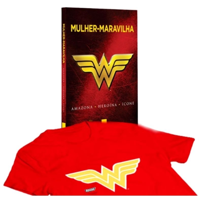 kit livro camiseta mulher maravilha omelete box DC comics liga da justiça nerd geek