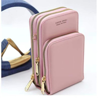 Bolsa feminina Carteira porta celular com 3 divisorias transverasal mini bag Forever