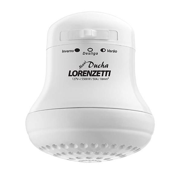 Chuveiro Maxi Ducha Ultra 5500W Lorenzetti 3 Temperaturas 127V Alta Potência e Econômia