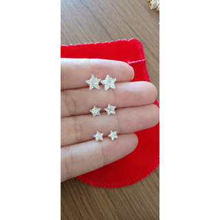 Trio Brinco Estrela Cristal Zirconia Folheado a Ouro 18k